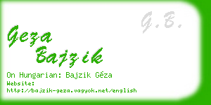 geza bajzik business card