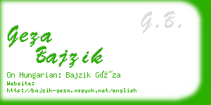 geza bajzik business card